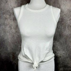 COPY - Madewell Audio Knot Front Tank Bright Ivory Sleeveless Top Size XS